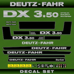 Deutz DX 3.50 ODM Aftermarket Replacement Tractor Decal (Sticker) Set