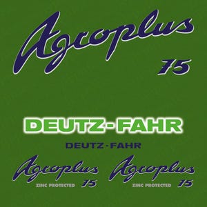 Deutz-Fahr Agroplus 75 3D Font Resin Aftermarket Replacement Tractor Decal (Sticker) Set