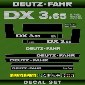 Deutz DX 3.65 ODM Aftermarket Replacement Tractor Decal (Sticker) Set