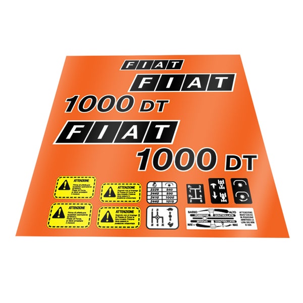 Fiat 1000 DT Aftermarket Replacement Tractor Decal Sticker Set