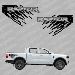 Aftermarket Replacement Decals to fit Ford Raptor MUD Black for Truck Bed Side 2pcs / Sticker Set