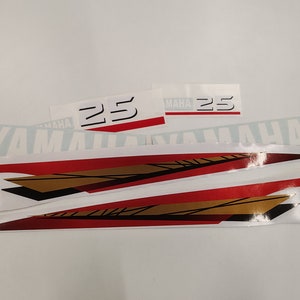 Yamaha 25 (1998-2001) Aftermarket Replacement Outboard Decal Sticker Set