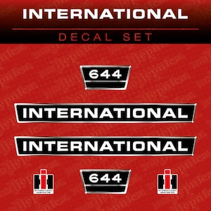 International 644 Aftermarket Replacement Tractor Decal (Sticker) Set
