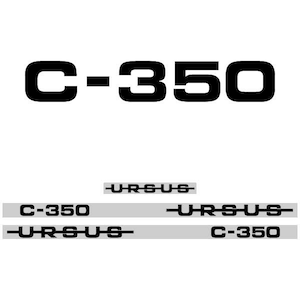 Ursus C-350 アフターマーケット交換用トラクターデカール (ステッカー - 取り外し可能 - 取り外し可能) セット