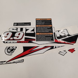 Suzuki 9.9 Four Stroke (2010) Aftermarket Replacement Outboard Decal Sticker Set