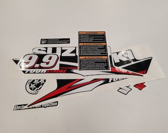 Suzuki 9.9 Four Stroke (2010) Aftermarket Replacement Outboard Decal Sticker Set