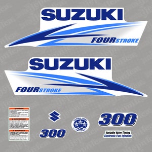 Suzuki 300 Four Stroke Blue (2013) Outboard Decal Sticker Set