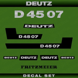 Deutz D 45 07 Aftermarket Replacement Tractor Decal (Sticker) Set