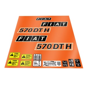 Fiat 570 DTH Aftermarket Replacement Tractor Decal Sticker Set