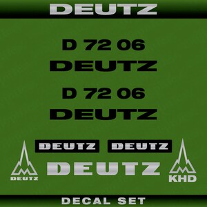 Deutz D 72 06 Aftermarket Replacement Tractor Decal (Sticker) Set