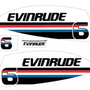 Evinrude 6 Vintage Curved Aftermarket Replacement Decal / aufkleber / adesivo / sticker set