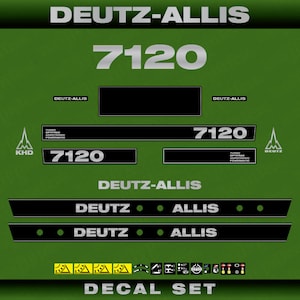 Deutz Allis 7120 Aftermarket Replacement Tractor Decal (Sticker) Set