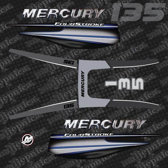 Mercury 50 FS 2013 Outboard Motor Decal Set – Replacement Stickers For Boat Engines - View #2