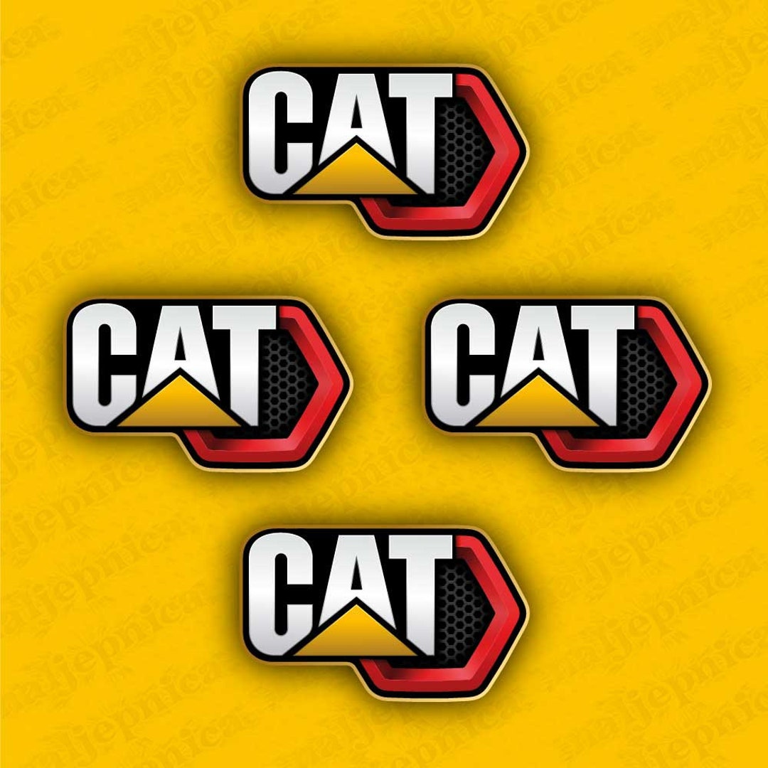 CAT Equipment Machinery Logo 50x30mm RED 4pcs Aftermarket Etsy