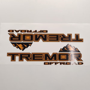 Tremor OffRoad AfterMarket Ersatz Schwarz Orange Abziehbilder für LKW-Bettseite 2Stk/Sticker Set