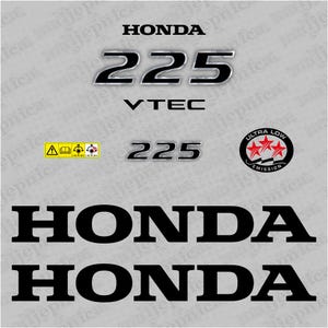 Juego de calcomanías de repuesto para motor fueraborda Honda 225 de dos tiempos (2017)