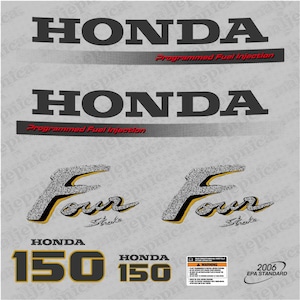 Aftermarket Replacement Decals for Honda 150hp Four Stroke Gold 2000 Outboard Sticker Set