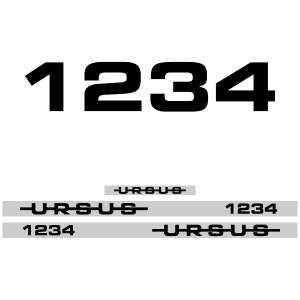 Ursus 1234 アフターマーケット交換用トラクターデカール (ステッカー - 交換用 - アフターマーケット) セット