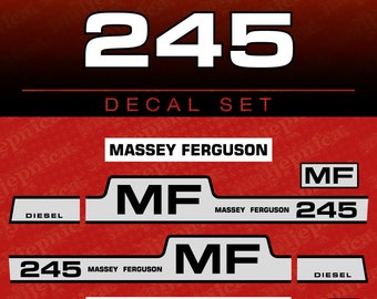 Massey Ferguson 245 Diesel Aftermarket Replacement Tractor Decal (Sticker) Set