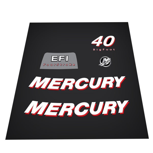 Mercury 40 Big Foot 2006-2012 set di adesivi decalcomanie fuoribordo