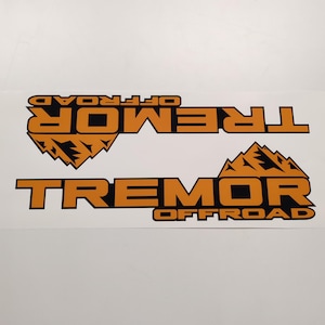 Tremor OffRoad AfterMarket Ersatz Orange Schwarz Abziehbilder für LKW-Bettseite 2Stk/Sticker Set