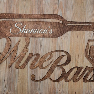 Wine Bar Teken | Monogram | Gepersonaliseerde | Wijnliefhebber Cadeau