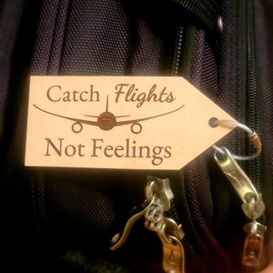 Bag Tag-Gift for Flight Attendant-Flight Crew- Personalized! Made of wood- Flight Attendant luggage tag