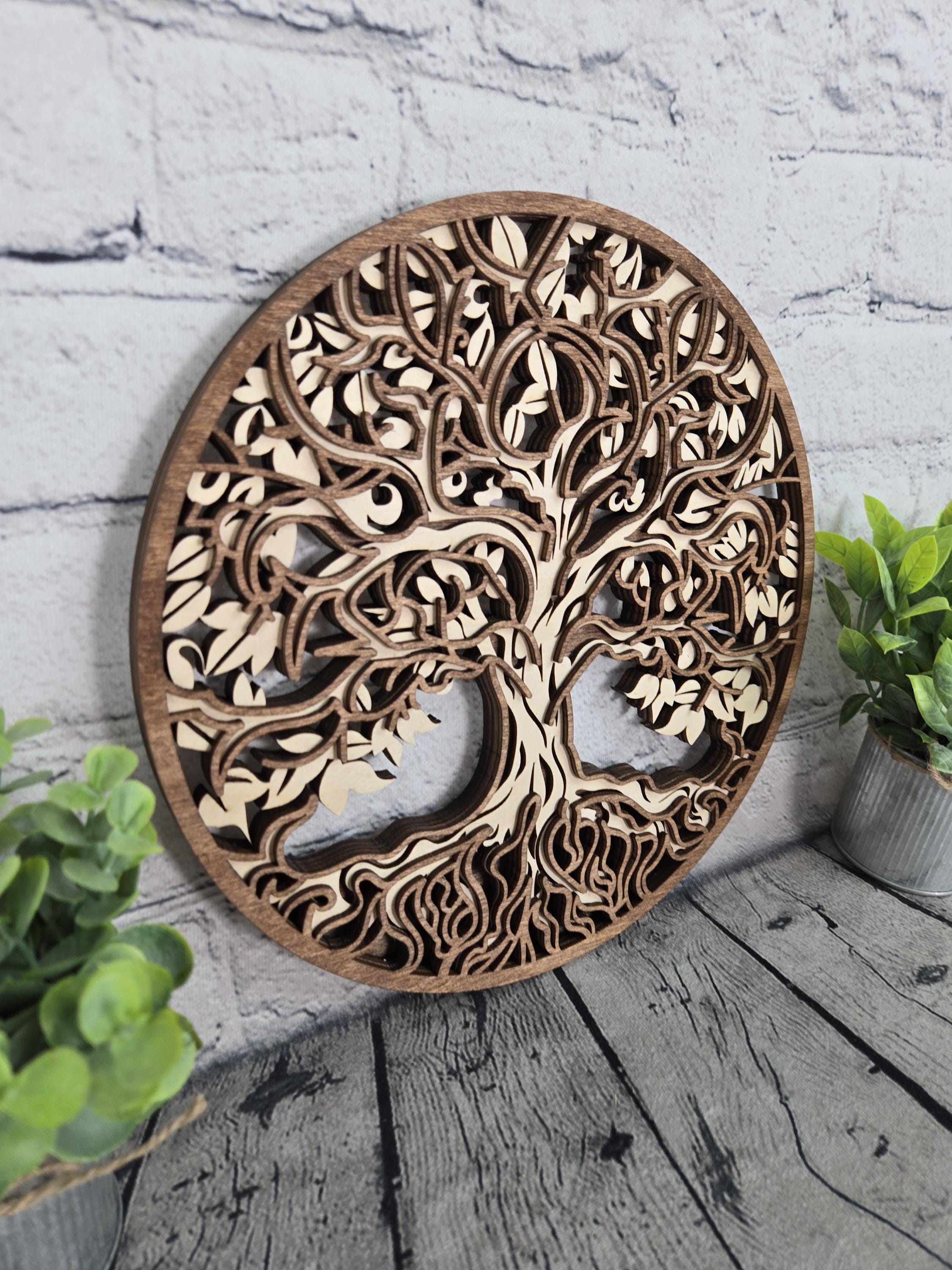 Wooden Tree of Life Wall Art – Wooden Decor – Wall Hanging – Rustic ...