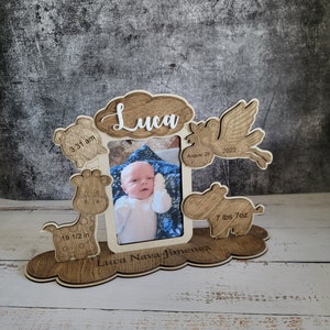 Marco de anuncio de nacimiento / Marco de fotos de bebé personalizado / Marco de fotos de nuevos padres / Marco de fotos de guardería / Regalo para nuevos padres - Bebé