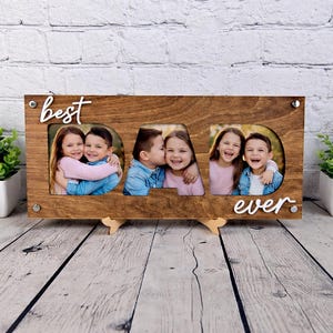 Personalized Dad Ever Photo Frame, Wooden Father's Day Gift