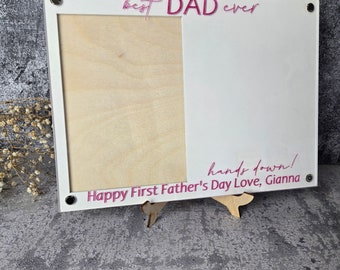 DIY Handprint Photo Frame, Personalized Father's Day Gift