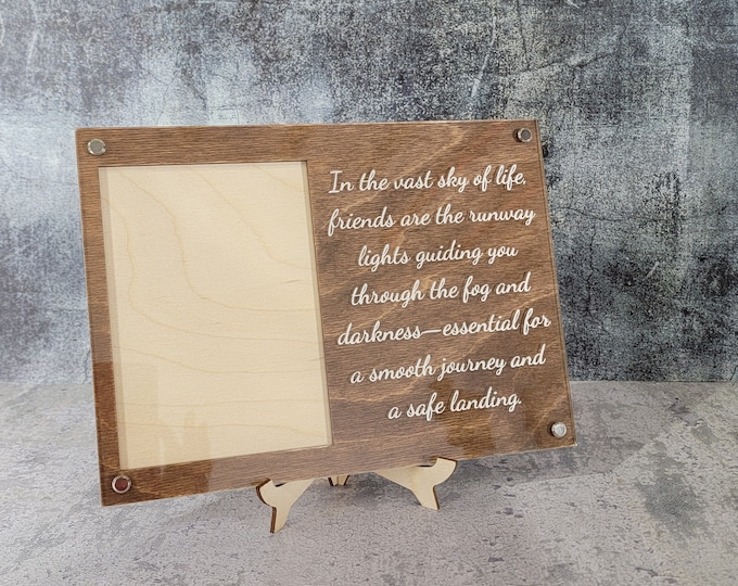 Engraved Wood Picture Frame – Personalized Quote, Wedding Gift