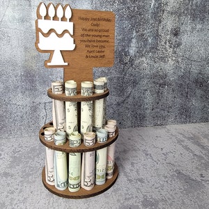 Birthday Money Holder Personalized Birthday Gift Tiered Cake Topper Money Holder Gift Idea For Him Gift Idea for Her