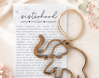 Elephant Friendship Sisterhood Ornament Keepsake Gift Wood ornament