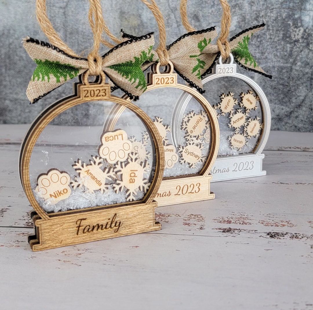 Custom Personalized Snow Globe Christmas Ornament Christmas 2024 Family Gift Personalized