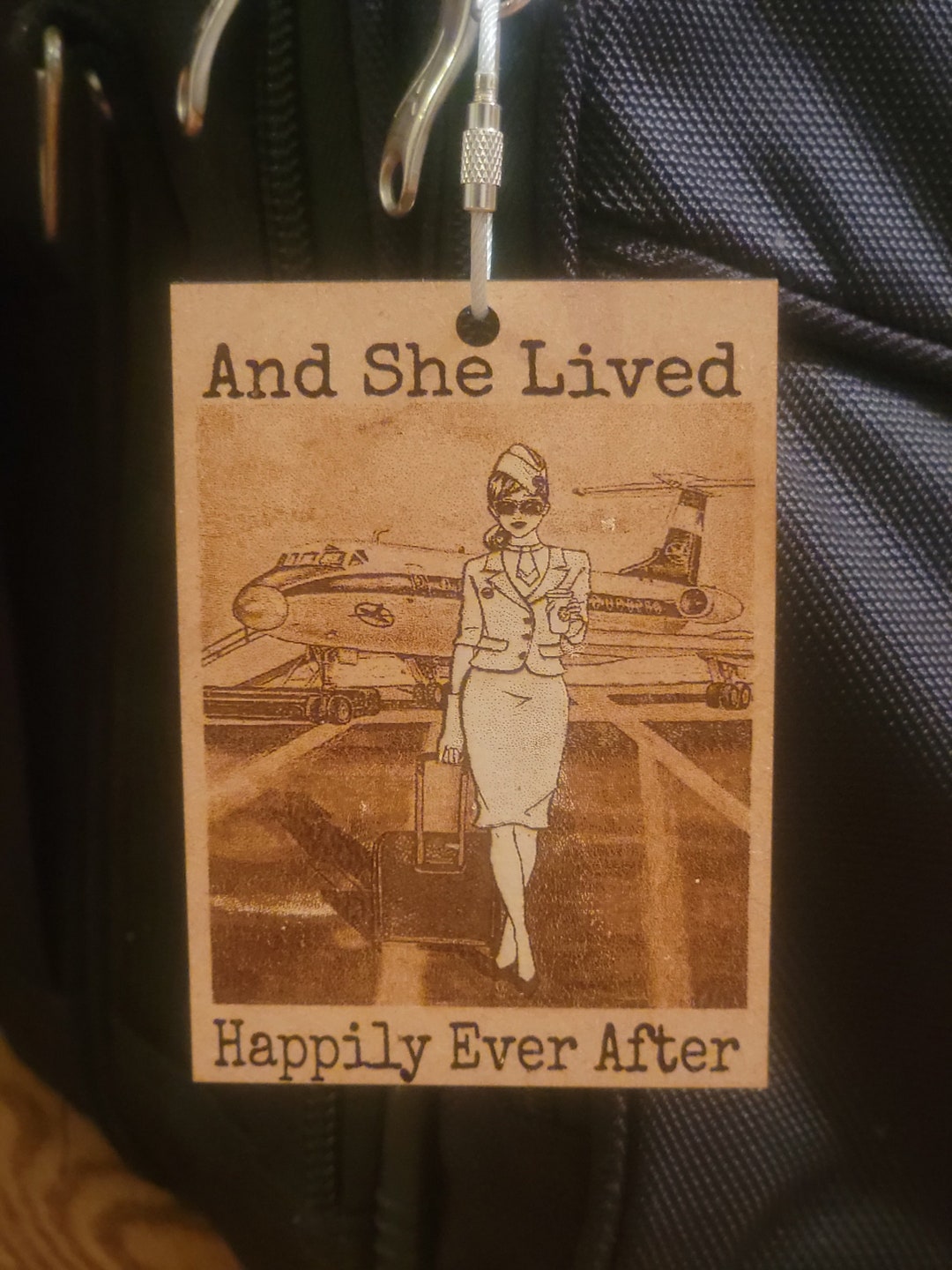 Bag Taggift for Flight Attendantflight Crew Personalized Made of Wood Flight Attendant Luggage