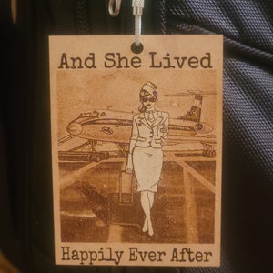 Bag Tag-Gift for Flight Attendant-Flight Crew- Personalized! Made of wood- Flight Attendant Luggage Tag