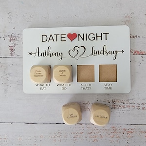 Date Night Dice-Couples date decision dice-Personalized Valentines Gift- Date night-Valentines Gift, Anniversary Gift