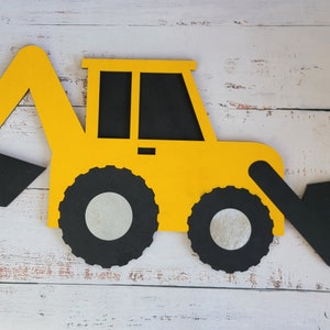 Wood Construction Wall Accessory, Construction Nursery Decor, Construction Kid Room Decor, Wooden Wall Decor, Backhoe wall decor