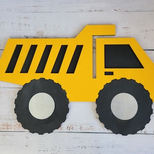 Wood Construction Wall Accessory, Construction Nursery Decor, Construction Kid Room Decor, Wooden Wall Decor, Dump Truck wall decor