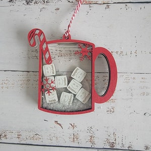 Family Christmas Ornament, Hot Chocolate Ornament, Marshmallow ornament, christmas tree ornament, secret Santa gift, annual family ornament