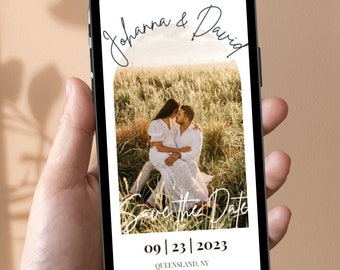 Electronic Modern Save the Date Template with Photo