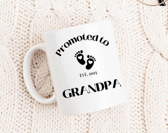 Promoted to Grandpa Mug, Pregnancy Announcement to Grandparents