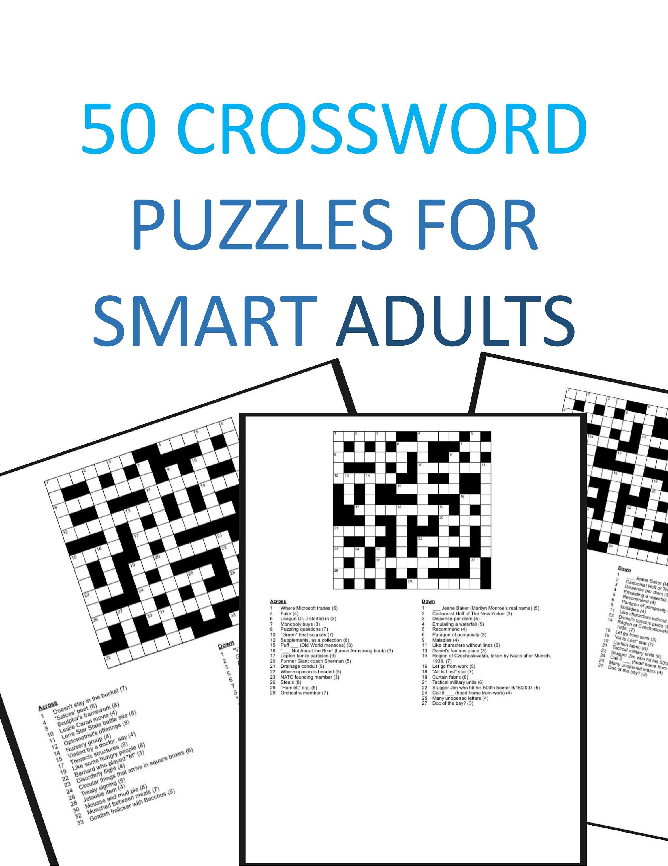 ADULT CROSSWORD PUZZLES - Etsy