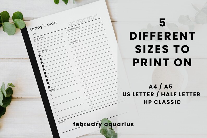 Printable Daily Planner and Journal Daily Organizer Etsy