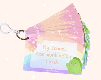 School Communication Cards Keychain | Student  | Non Speaking | Non Verbal | Semi Verbal | Autism | Neurodivergent | Verbal Shutdown |