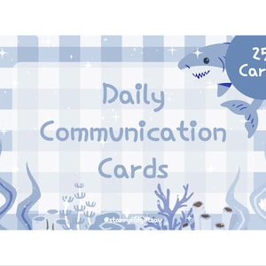 Daily Communication Cards | Non Speaking | Non Verbal | Semi Verbal | Autism | Neurodivergent | Verbal Shutdown | Underwater | Sharks