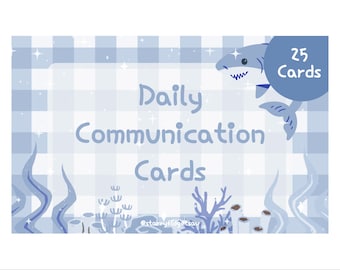 Daily Communication Cards | Non Speaking | Non Verbal | Semi Verbal | Autism | Neurodivergent | Verbal Shutdown | Underwater | Sharks