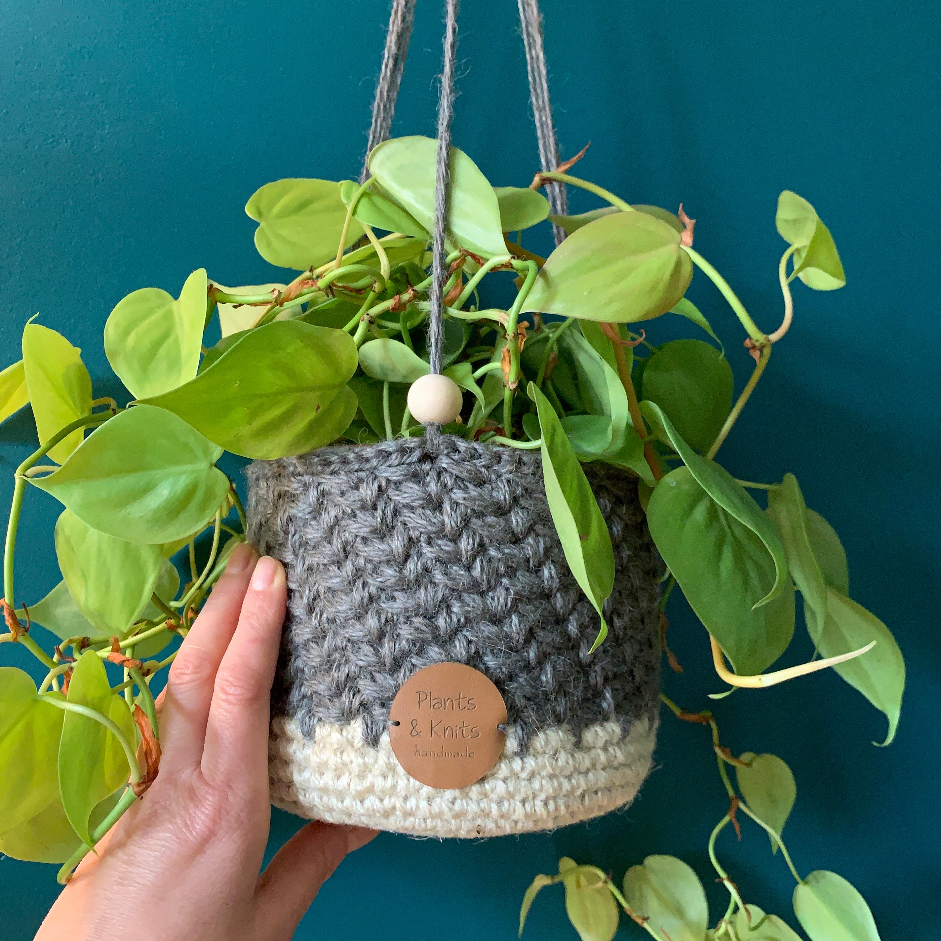 Suspension Pour Plante Verte en Jute, Fait Au Crochet, Corbeille de Rangement Rigide, Panier à Suspe
