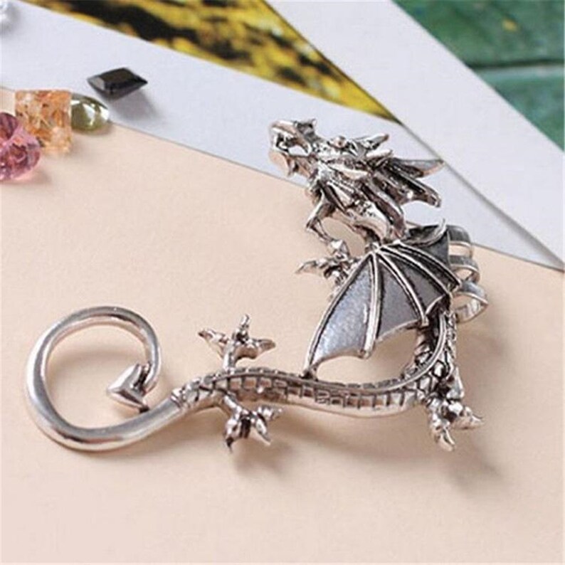 Silver Dragon Ear Cuff No Pierced Ear Cuff Unisex Ear Cuff Etsy